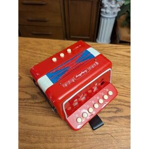 Schylling Kids Accordion Red Blue White Beginner Musical Toy Instrument